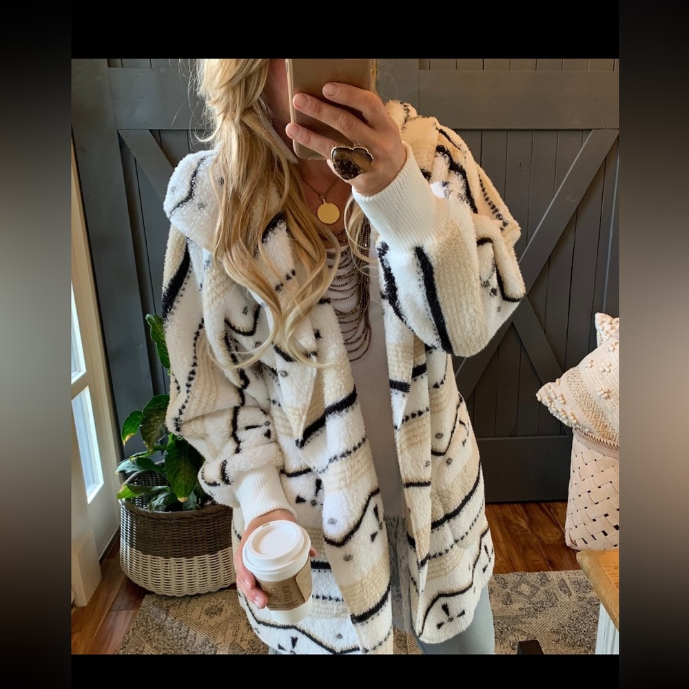 Soft warm cardigan sweater jacket hoody